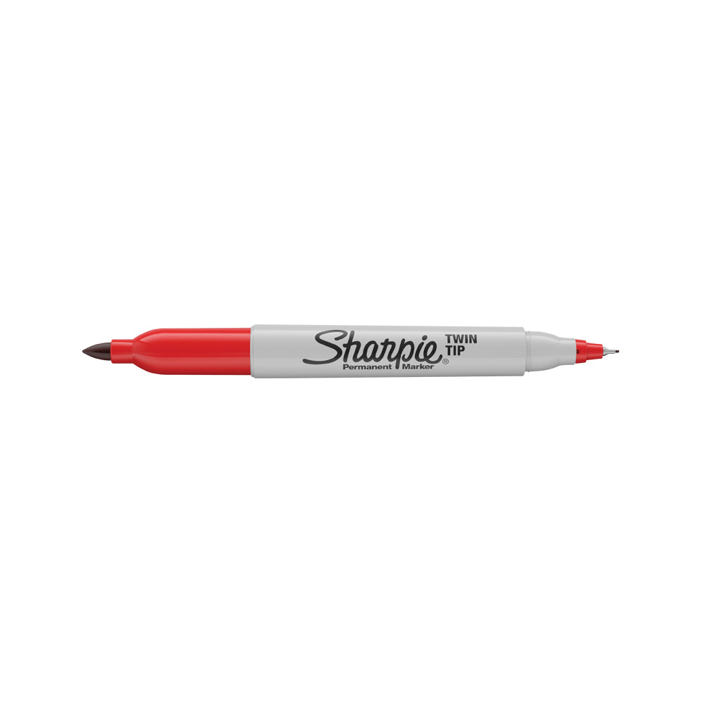 Marker permanent Papermate Sharpie cu doua capete, 0.5 mm si 1 mm, rosu Marker permanent Papermate Sharpie cu doua capete, 0.5 mm si 1 mm, rosu